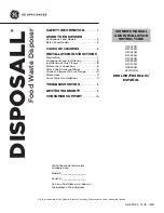 Предварительный просмотр 1 страницы GE DISPOSALL GFC320N Owner'S Manual And Installation Instructions