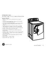 Предварительный просмотр 3 страницы GE DPSB620EC Dimensions And Installation Information