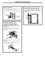 Предварительный просмотр 27 страницы GE DPVH880EJMG - 27" Electric Dryer Owner'S Manual & Installation Instructions