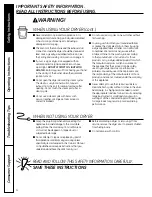 Предварительный просмотр 4 страницы GE DPVH890EJMG - Profile 27" Electric Dryer Owner'S Manual And Installation Instructions