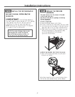 Preview for 7 page of GE Drawer Freezer Refrigerator Installation Instructions Manual