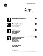 Preview for 1 page of GE DRYER DWLR473GT Owner'S Manual