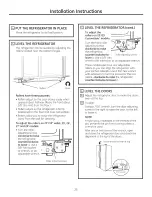 Предварительный просмотр 25 страницы GE DSE26JGEBCBB Owner'S Manual And Installation