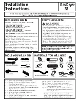 GE DVLR223W Installation Instructions Manual preview