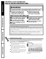 Предварительный просмотр 2 страницы GE DZSR483 Owner'S Manual