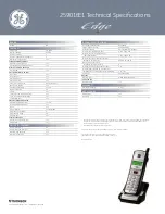 Предварительный просмотр 2 страницы GE Edge 25901EE1 Specifications