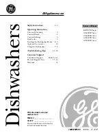 Preview for 1 page of GE EDW1500 GSD3200 GSD3400 GSD3500 Owner'S Manual