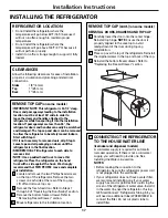 Preview for 17 page of GE ENERGY STAR GBS22HBS Owner'S Manual And Installation Instructions