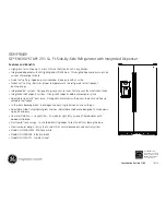 Preview for 2 page of GE ENERGY STAR GSHF9NGYWW Dimensions And Installation Information