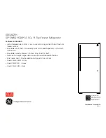 Preview for 2 page of GE ENERGY STAR GTE16DTH Dimensions And Installation Information