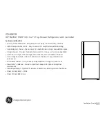 Preview for 2 page of GE ENERGY STAR GTH18ECBWW Dimensions And Installation Information