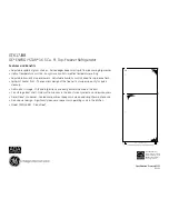 Preview for 2 page of GE ENERGY STAR GTK17JBBBS Dimensions And Installation Information