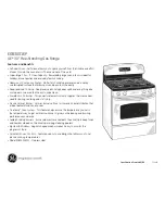 Preview for 2 page of GE Eterna EGR3001EPSS Specifications