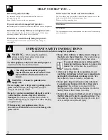 Preview for 2 page of GE Export G-Line Use And Care Manual