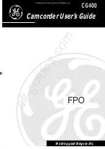 Preview for 1 page of GE FPO CG400 User Manual