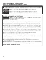 Preview for 2 page of GE G005 Use And Care Manual