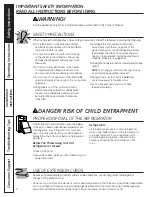 Preview for 2 page of GE GBC12IAXLSS Owner'S Manual And Installation Instructions