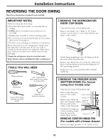 Preview for 18 page of GE GBS18SBPARSS and Owner'S Manual And Installation Instructions