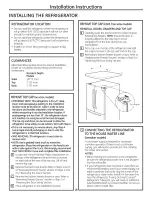 Preview for 16 page of GE GBSC3HBXCRBB and Owner'S Manual And Installation Instructions