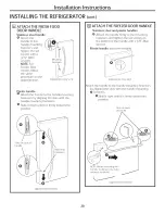 Предварительный просмотр 20 страницы GE GDE20GMHBRES Owner'S Manual And Installation Instructions