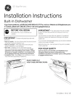 Preview for 1 page of GE GDF510PGD0BB Installation Instructions Manual