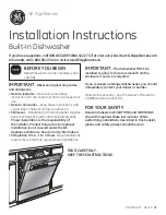 GE GDF510PGRWW Installation Instructions Manual предпросмотр