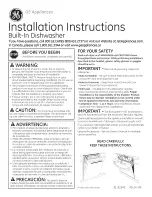 GE GDT550HGD4WW Installation Instructions Manual preview