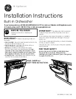 Preview for 1 page of GE GDT550HSDSS Installation Instructions Manual