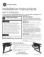 Preview for 1 page of GE GDT655SSJSS Installation Instructions Manual