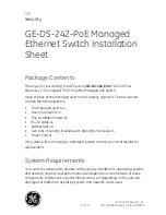 Preview for 1 page of GE GE-DS-242-POE Installation Sheet