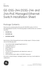 Preview for 1 page of GE GE-DSG-244 Installation Sheet