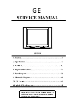 Preview for 1 page of GE GE2110 Service Manual