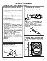 Preview for 27 page of GE GFD55 Owner'S Manual & Installation Instructions