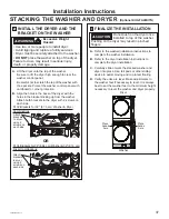 Preview for 37 page of GE GFD55 Owner'S Manual & Installation Instructions