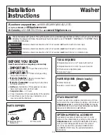 Preview for 14 page of GE GFW450 Owner'S Manual & Installation Instructions