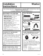 Предварительный просмотр 18 страницы GE GFW850 Owner'S Manual & Installation Instructions