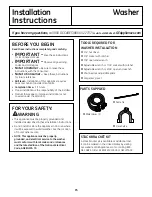 Preview for 15 page of GE GFWN1100L Owner'S Manual & Installation Instructions