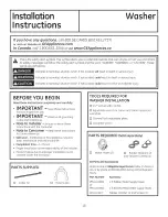 Preview for 18 page of GE GFWR4805 Owner'S Manual & Installation Instructions