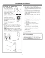 Preview for 23 page of GE GFWR4805 Owner'S Manual & Installation Instructions