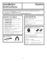 Preview for 19 page of GE GFWS2600 Owner'S Manual & Installation Instructions