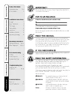Preview for 2 page of GE GG75T06ASK Use And Care Manual