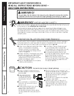 Предварительный просмотр 2 страницы GE GHDA480N Owner'S Manual