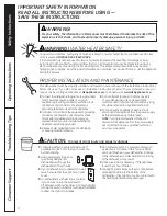 Preview for 2 page of GE GLD3806T Owner'S Manual