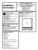 GE GPF325B Installation Instructions Manual предпросмотр