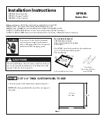 Preview for 1 page of GE GPF825
Series Installation Instructions