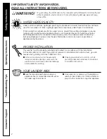 Preview for 2 page of GE GPRE8350KWT Owner'S Manual