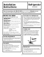 Preview for 8 page of GE GPS12FG Owner'S Manual And Installation Instructions