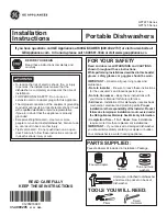 GE GPT225 Series Installation Instructions Manual preview