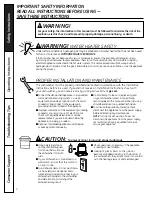 Preview for 2 page of GE GSC3500 Owner'S Manual