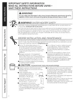 Preview for 2 page of GE GSC3500D00BB Owner'S Manual